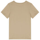 Boys Beige Logo T-Shirt, 5, hi-res