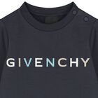Younger Boys Navy Blue Logo Sweatshirt, 1, hi-res