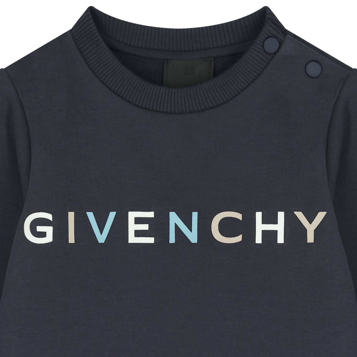 Younger Boys Navy Blue Logo Sweatshirt, 1, hi-res