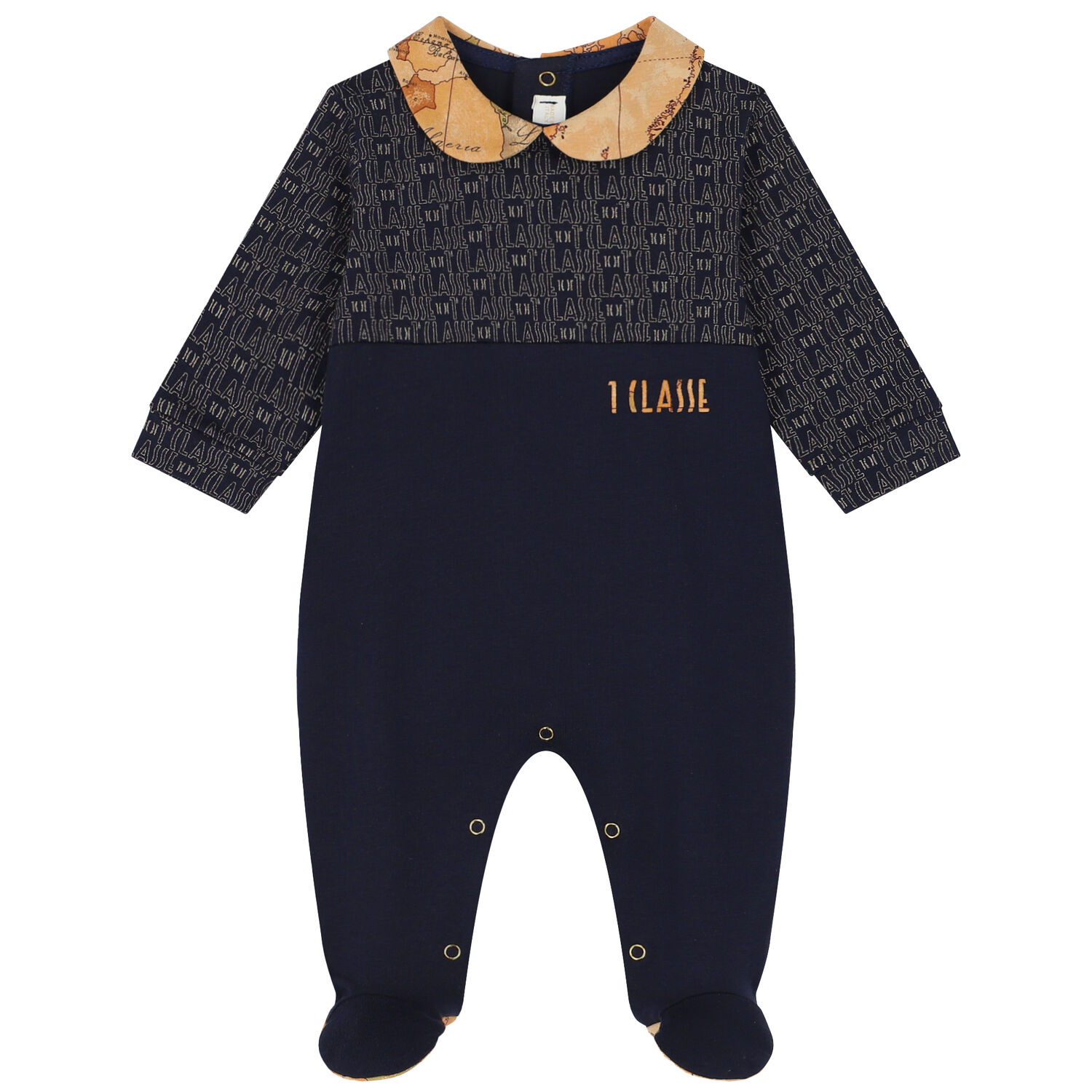 Baby Boys Navy Blue Logo Babygrow, 1, hi-res