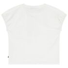 Girls White Flower Logo T-Shirt, 1, hi-res