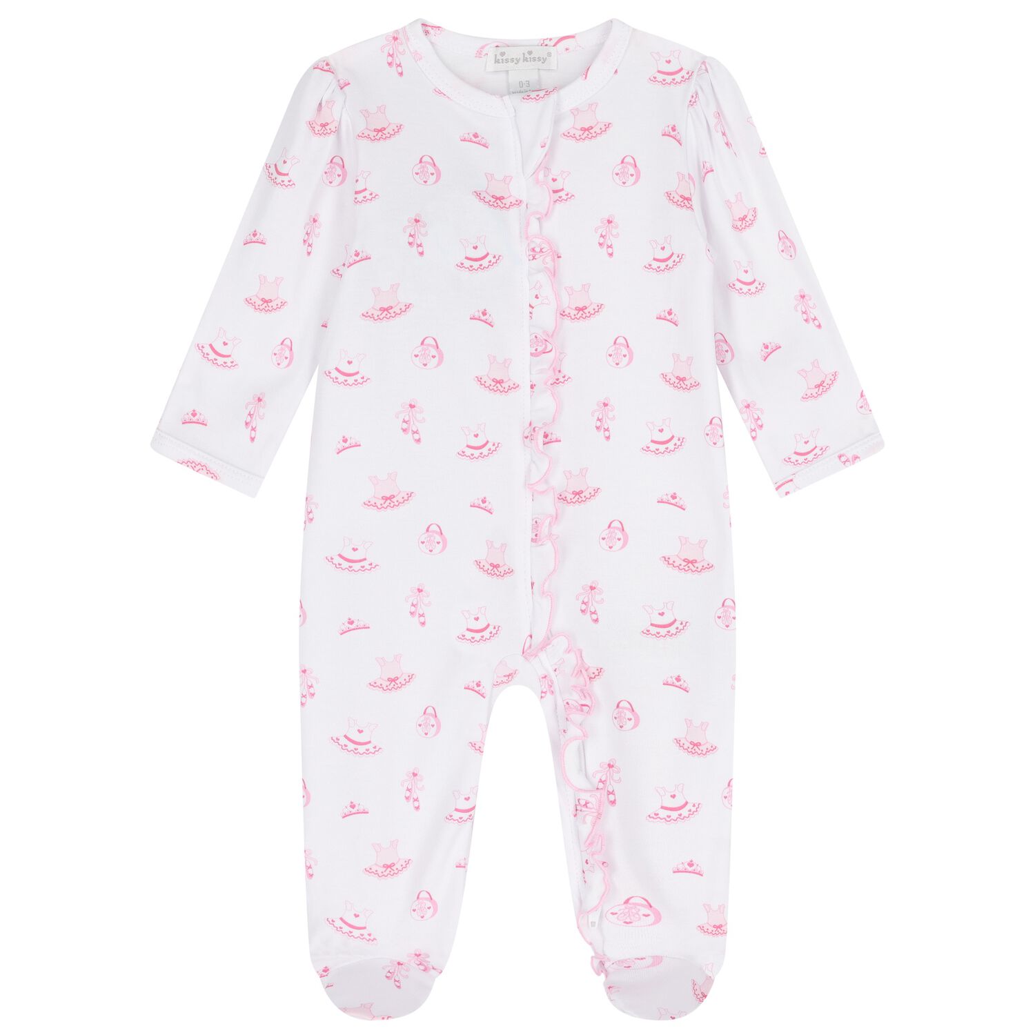 Baby Girls White & Pink Ready To Dance Babygrow, 1, hi-res image number null