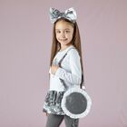 Girls Grey & White Rose Bag, 1, hi-res
