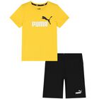 Boys Yellow & Black Logo Shorts Set, 9, hi-res