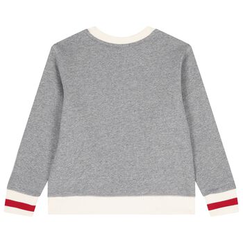 Boys Grey Logo Polo Bear Sweatshirt