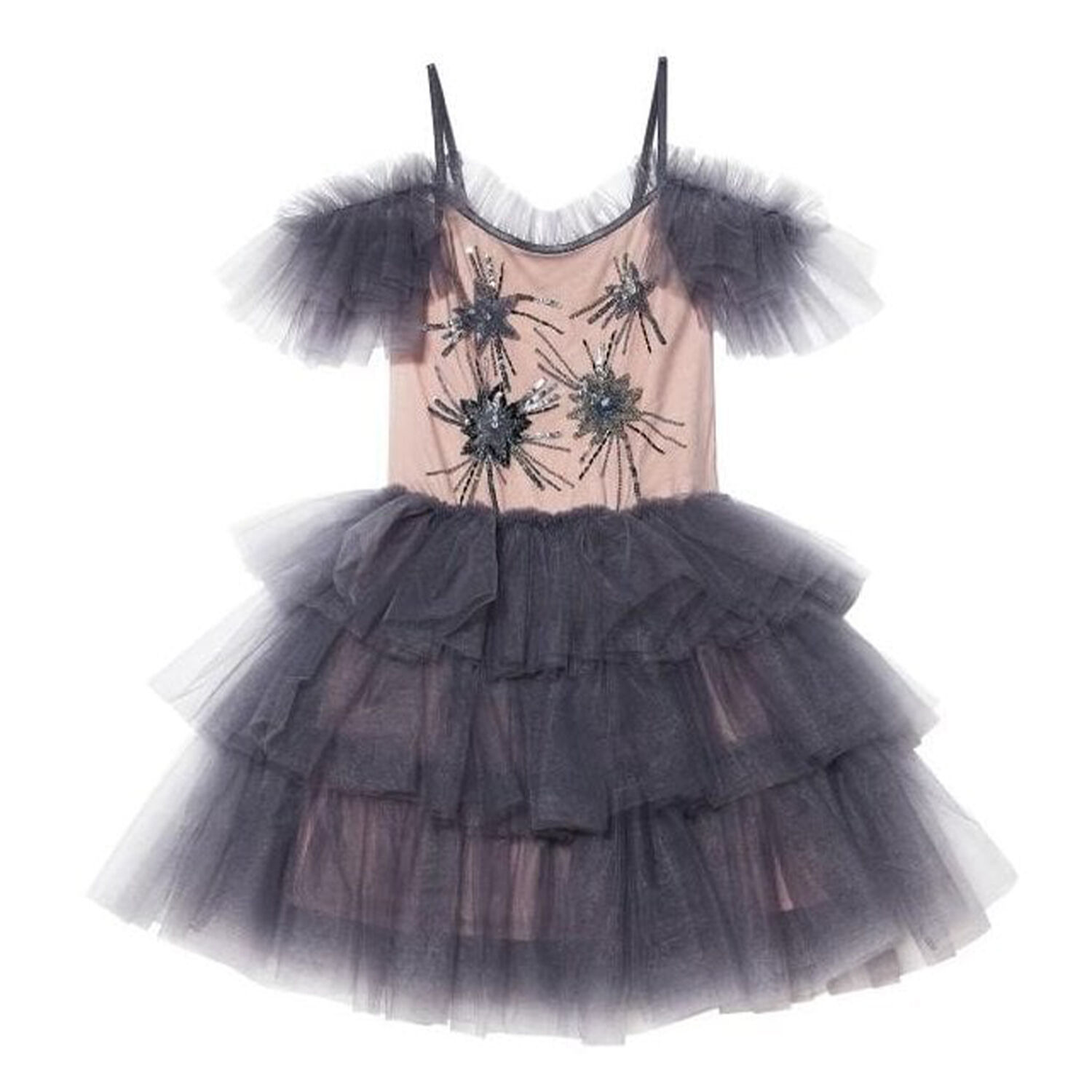 Girls Grey Stargazer Tutu Dress, 1, hi-res image number null