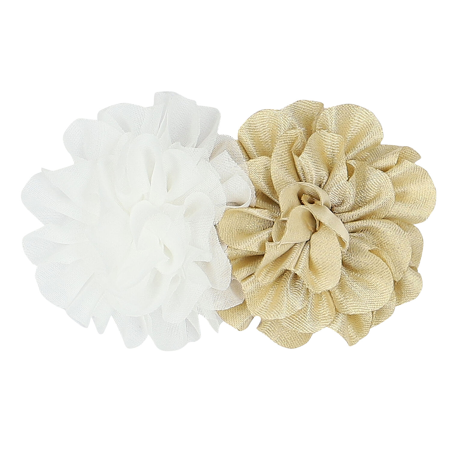 Girls White & Gold Flower Hair Clip, 1, hi-res image number null