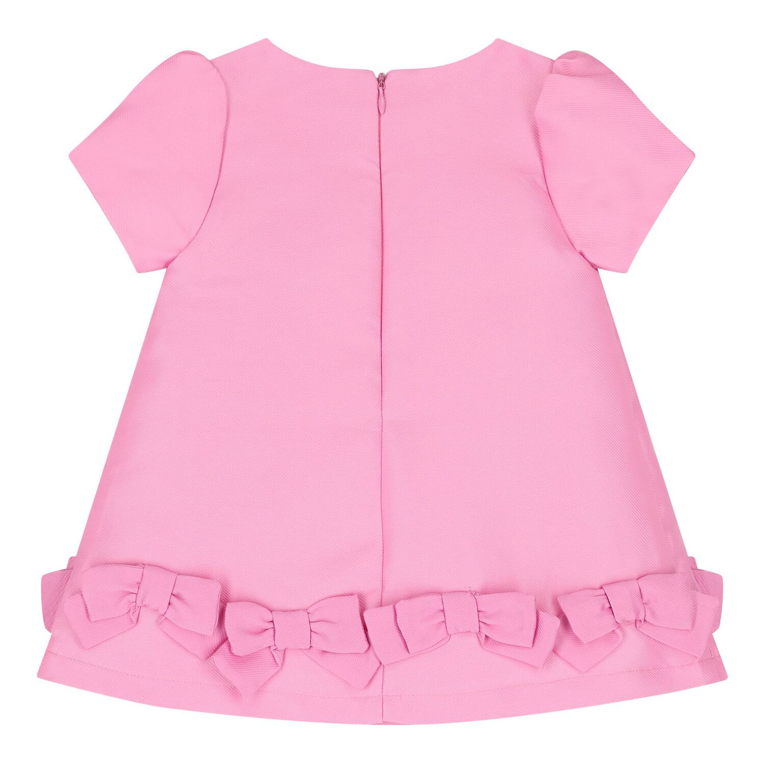 Baby Girls Pink Bow Dress , 1, hi-res