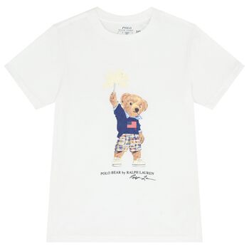 Boys White Polo Bear T-Shirt