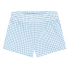 Baby Girls Ivory & Blue Gingham Shorts Set, 1, hi-res