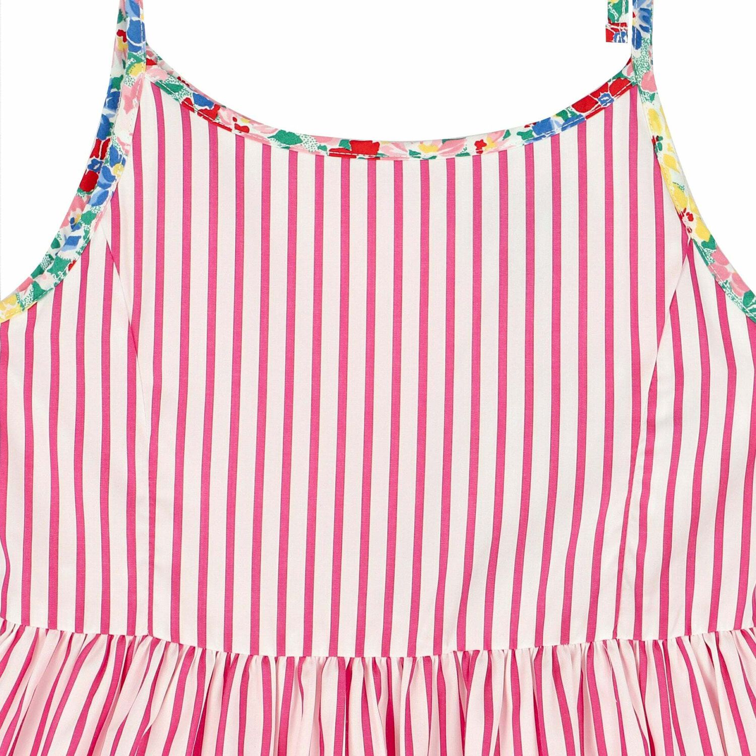 Girls Pink & White Sleeveless Dress, 1, hi-res