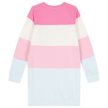 Girls Pink Logo Sweatshirt Dress