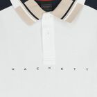 Boys White & Navy Blue Logo Polo Shirt, 2, hi-res