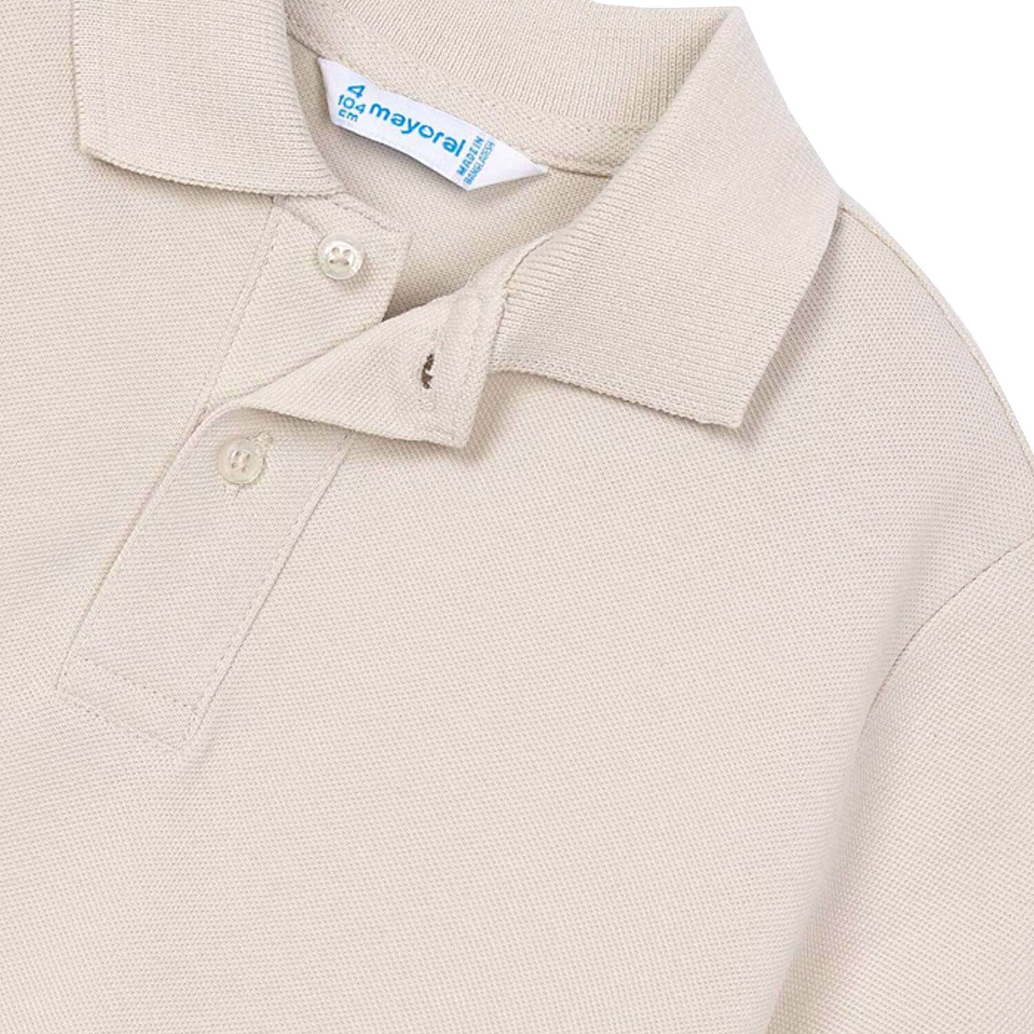 Boys Beige Logo Polo Shirt, 7, hi-res