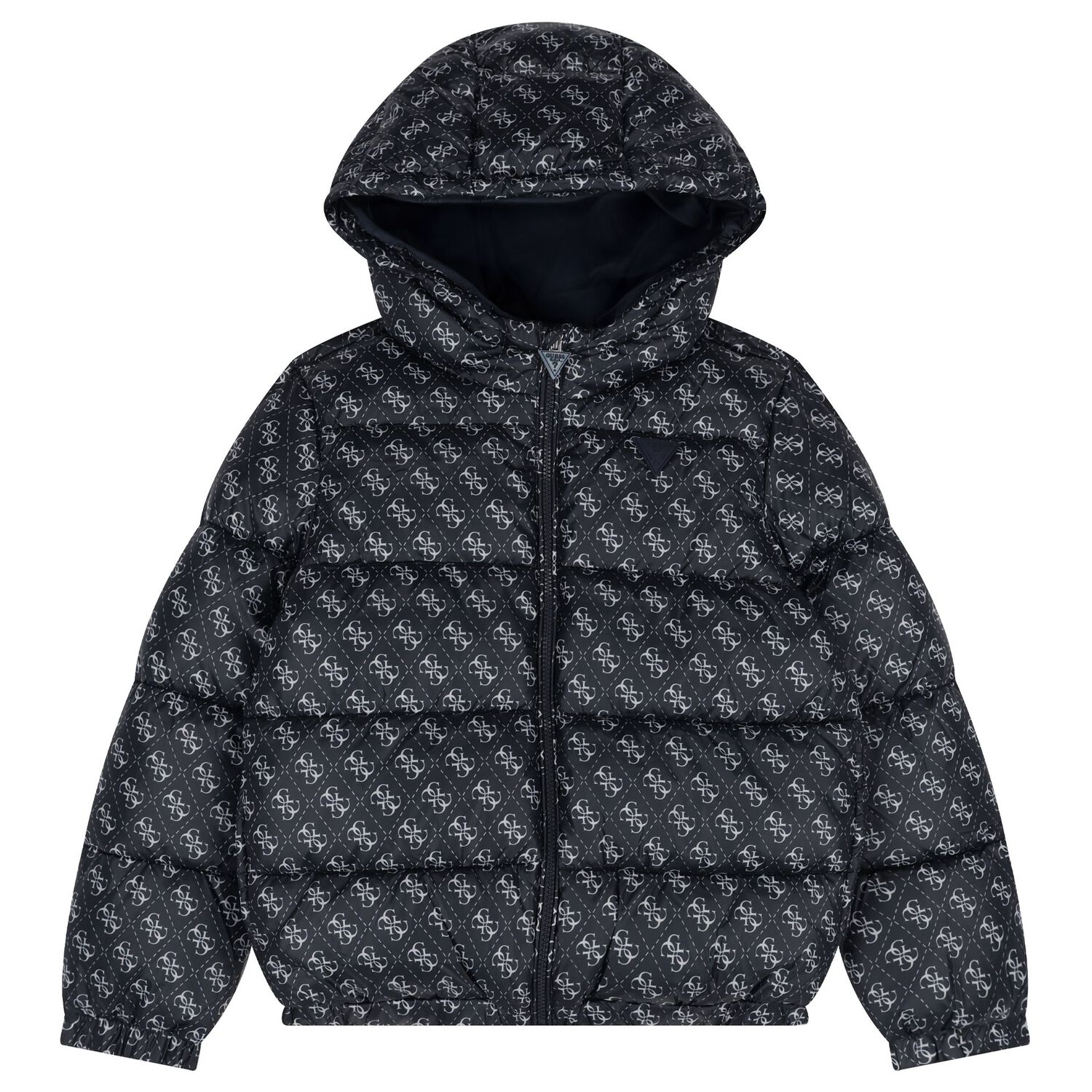Boys Navy Blue Logo Padded Puffer Jacket, 2, hi-res image number null