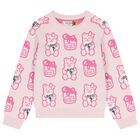 Girls Pink Teddy Bear Sweatshirt, 2, hi-res