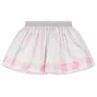 Girls Ivory & Pink Heart Skirt Set, 1, hi-res
