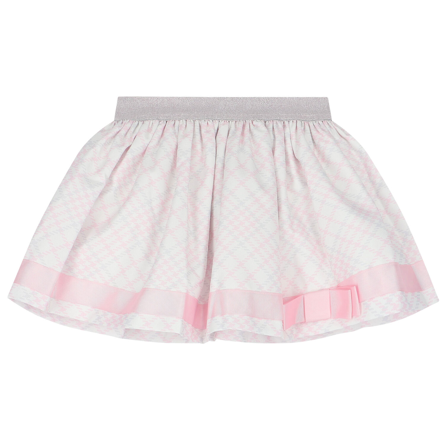 Girls Ivory & Pink Heart Skirt Set, 1, hi-res