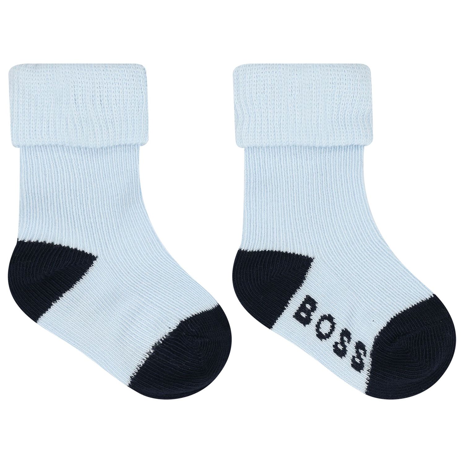 Baby Boys Blue & White Logo Socks ( 3-Pack ) , 2, hi-res