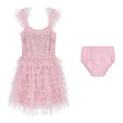 Baby Girls Pink Embellished Tulle Dress Set, 1, hi-res