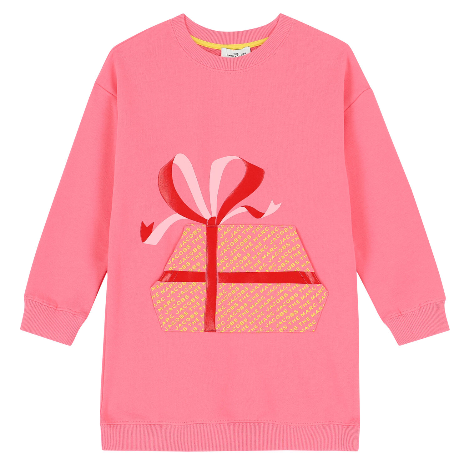 Girls Pink Logo Sweatshirt Dress, 2, hi-res