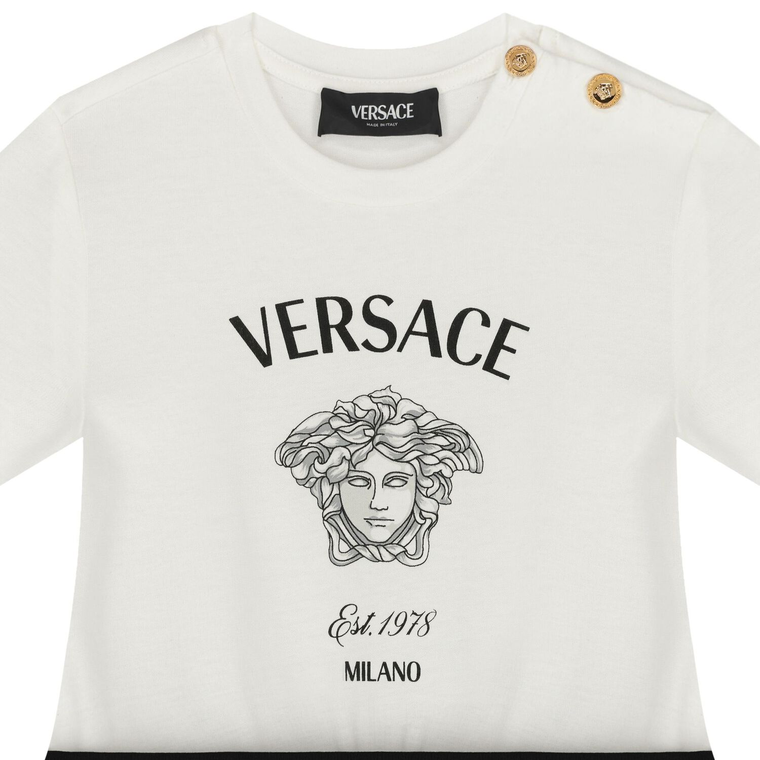 Girls White & Black Medusa Dress, 1, hi-res