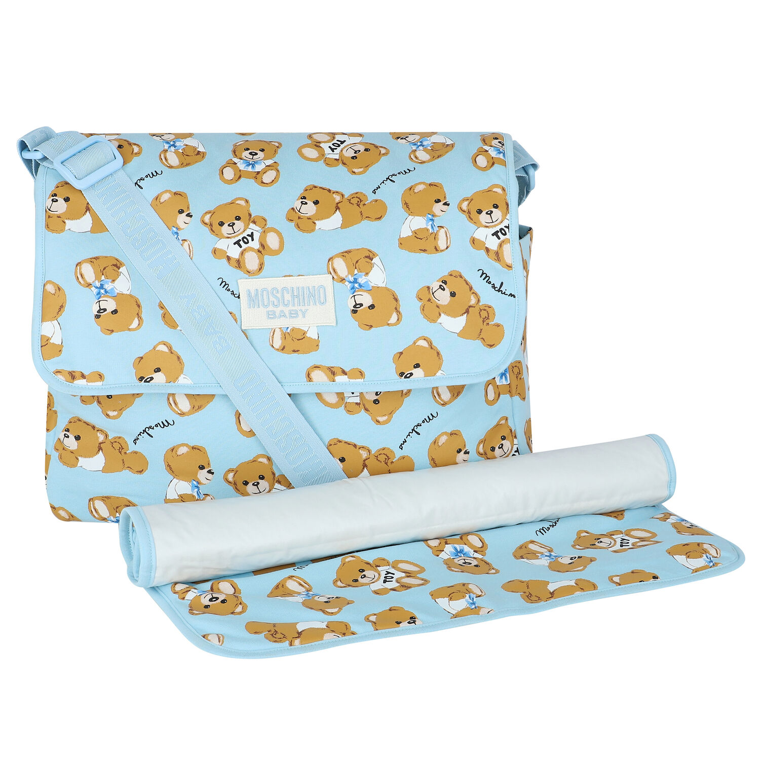 Blue Teddy Logo Baby Changing Bag, 2, hi-res