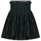 Girls Black & Green Logo Chiffon Skirt, 1, hi-res