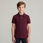 Boys Burgundy Logo Polo Shirt, 1, hi-res
