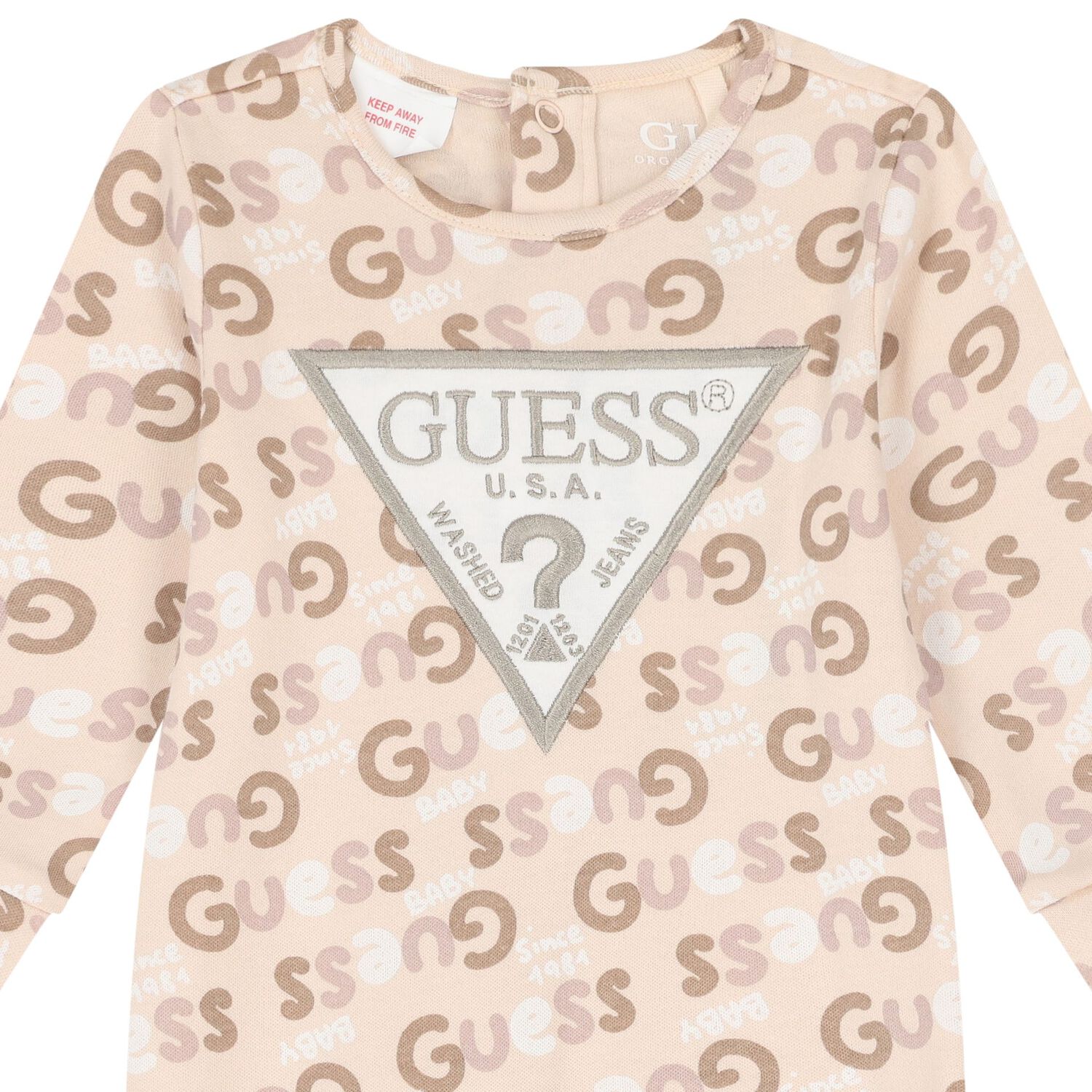 Baby Girls Pink Logo Babygrow, 1, hi-res