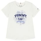 Girls Ivory Floral Logo T-Shirt, 1, hi-res
