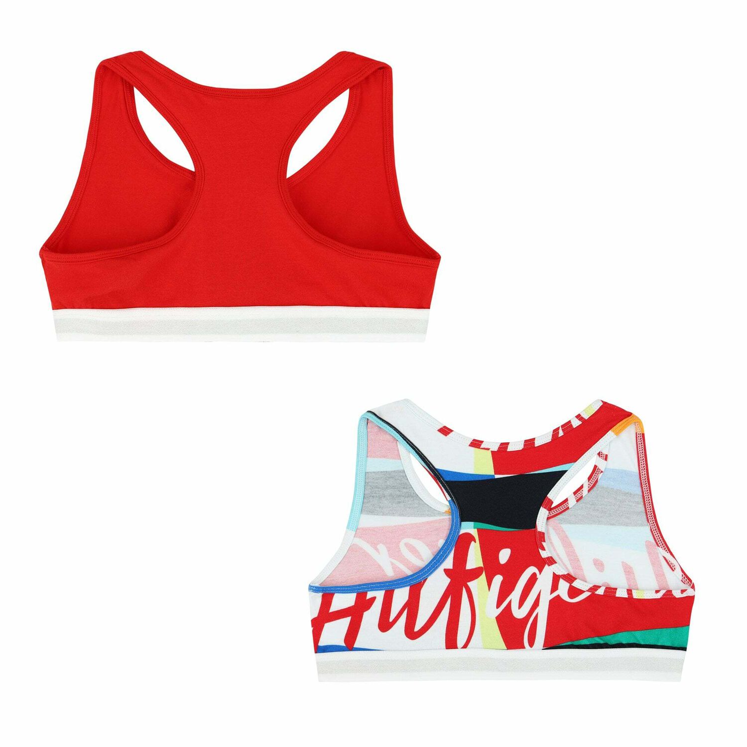Girls Red & White Bra Tops (2 Pack), 1, hi-res