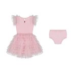 Baby Girls Pink Embellished Tulle Dress Set, 1, hi-res