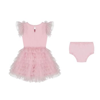 Baby Girls Pink Embellished Tulle Dress Set