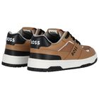 Boys Beige Logo Trainers, 1, hi-res