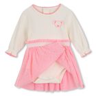 Baby Girls Ivory & Pink Tulle Dress, 1, hi-res