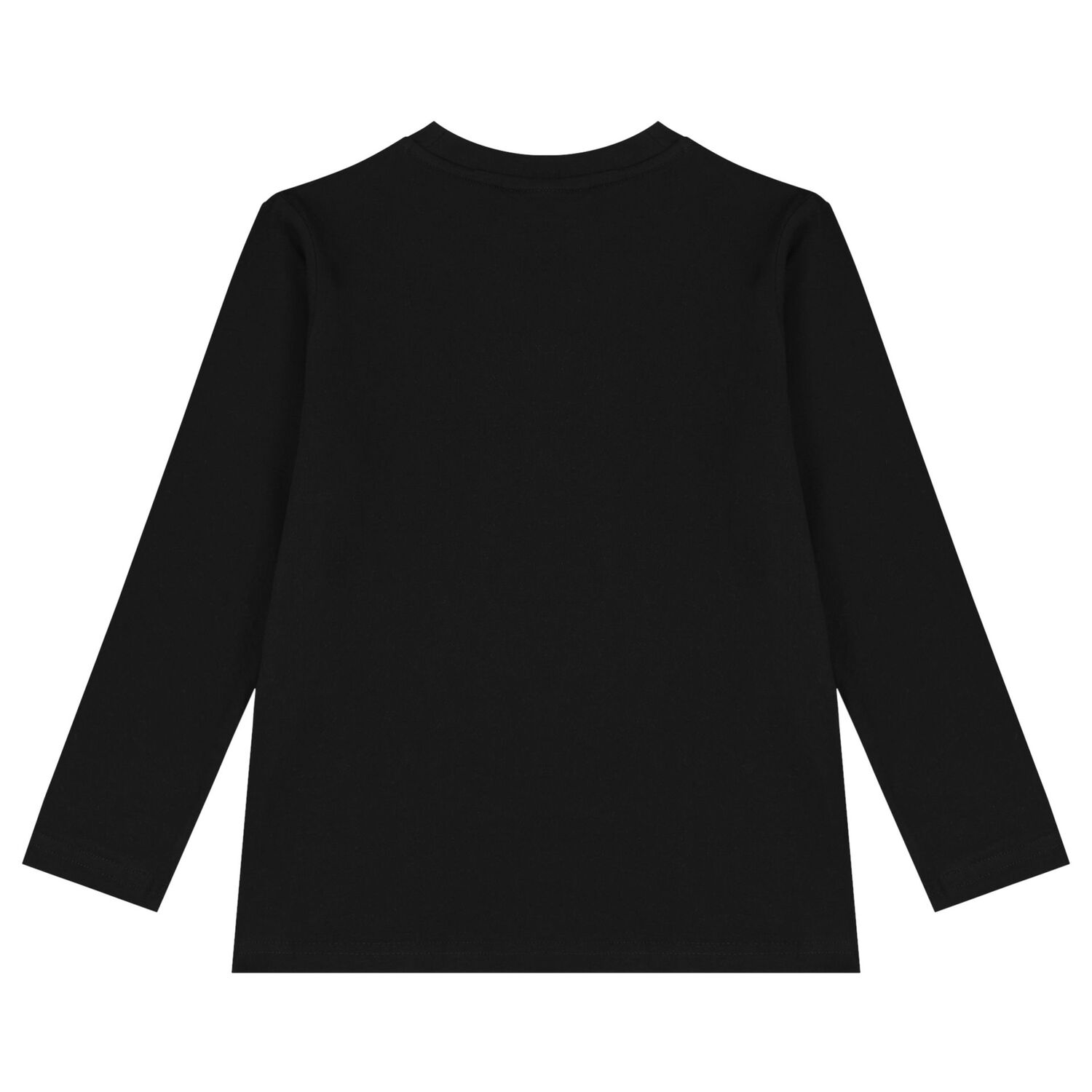 Boys Black Logo Long Sleeve Top, 1, hi-res