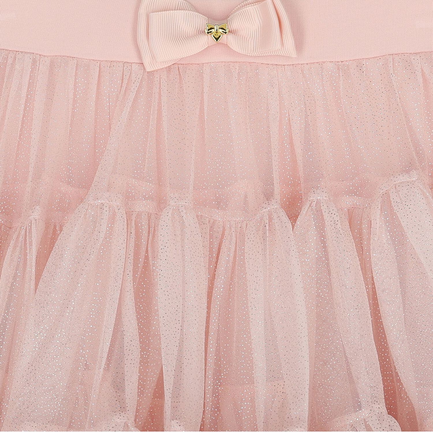 Girls Pink Bow Tutu Skirt, 1, hi-res