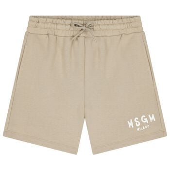 Beige Logo Shorts