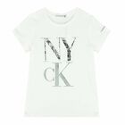 Girls White Logo T-Shirt, 1, hi-res