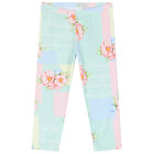 Girls Ivory & Green Floral Leggings Set, 1, hi-res