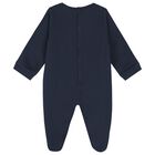 Baby Boys Navy Blue Logo Babygrow, 3, hi-res
