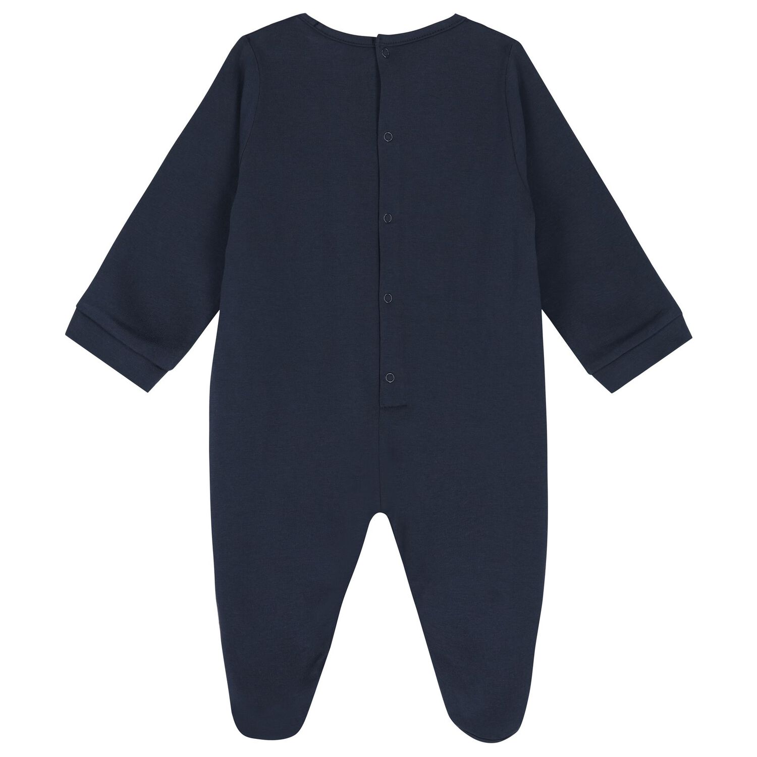 Baby Boys Navy Blue Logo Babygrow, 3, hi-res