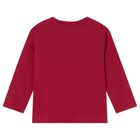 Younger Boys Burgundy Polar Animals Long Sleeve Top, 1, hi-res