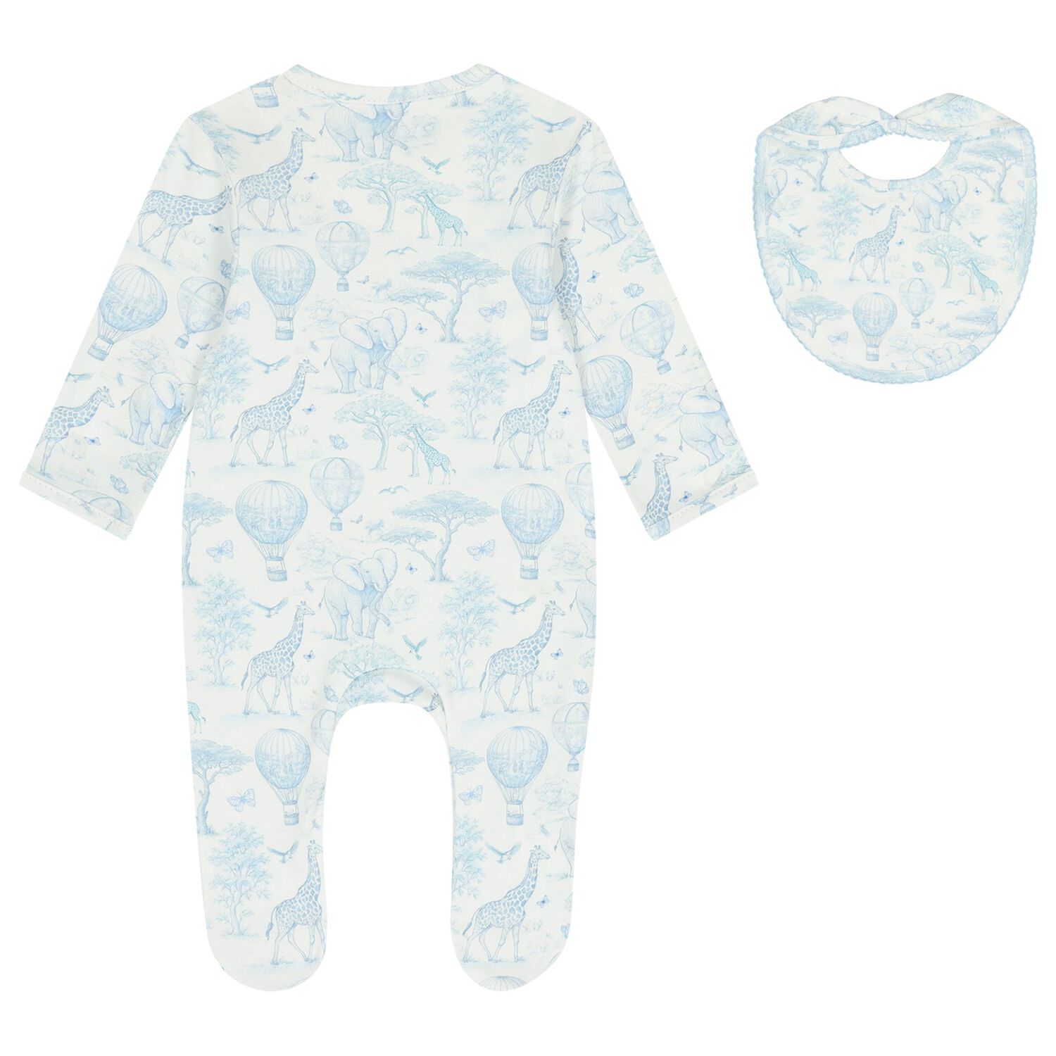 Baby Boys White & Blue Africa Babygrow Gift Set, 1, hi-res