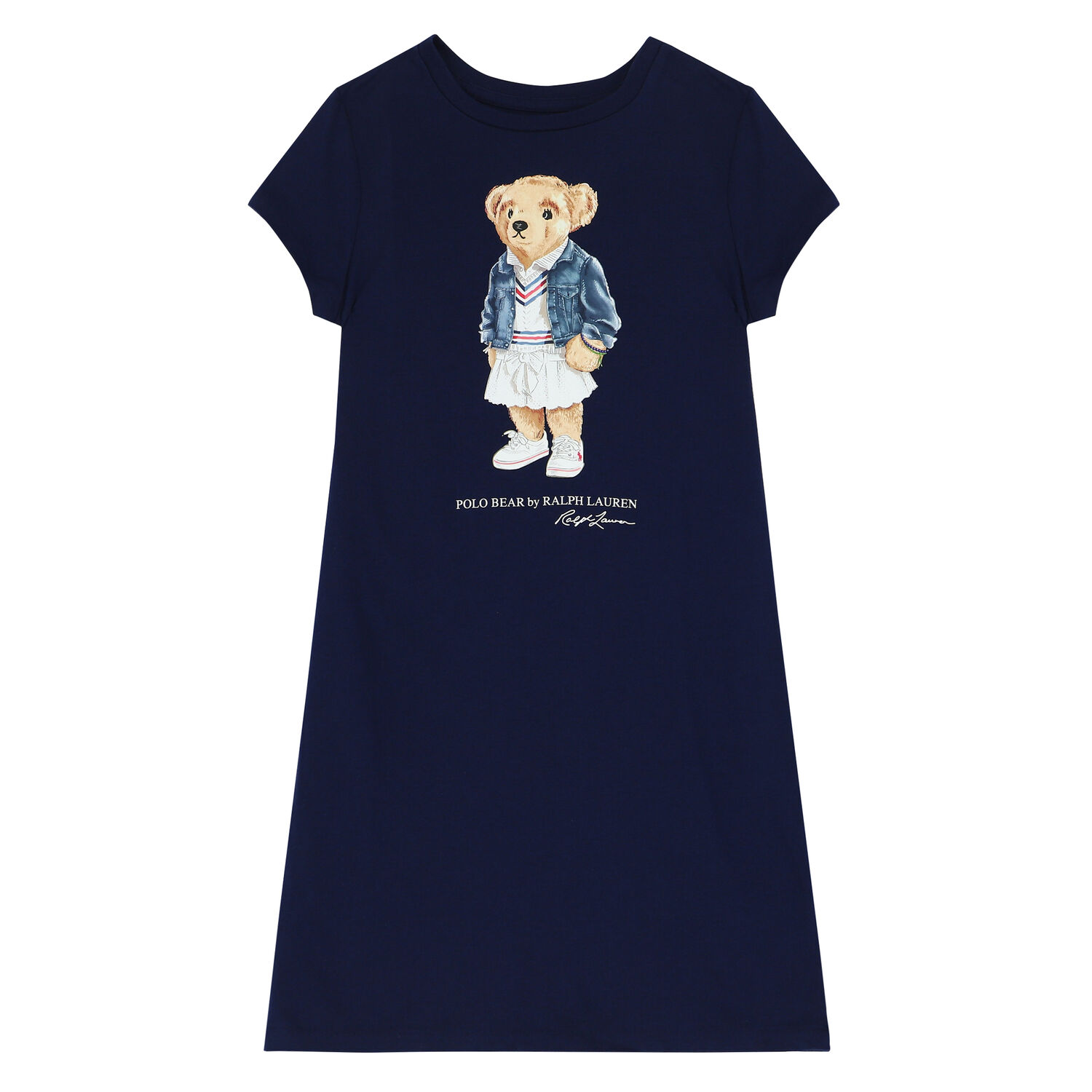 Older Girls Navy Bear Dress, 1, hi-res image number null