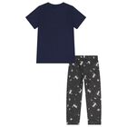 Boys Navy Blue & Grey Marvel Pyjamas, 1, hi-res