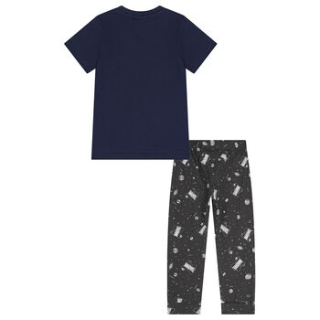 Boys Navy Blue & Grey Marvel Pyjamas