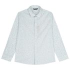 Boys White & Blue Long Sleeve Shirt, 1, hi-res