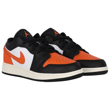 Black & Orange Air Jordan 1 Low Trainers